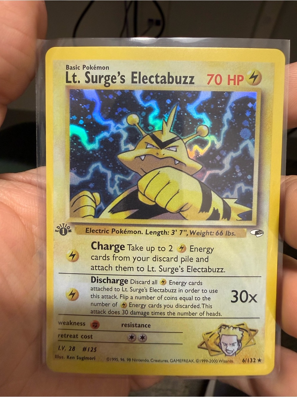 DIY/CustomCard high quality 1st Edition Lt. Surge's Electabuzz Card